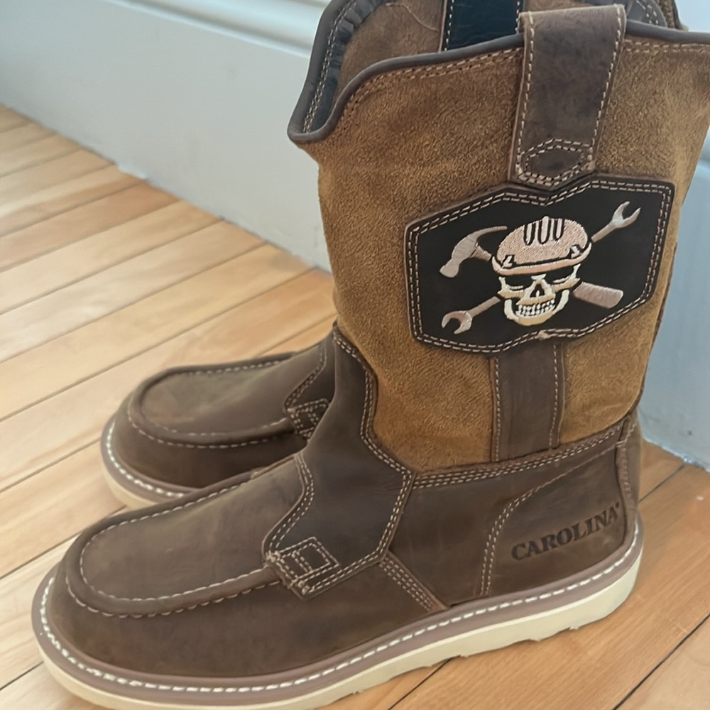 Carolina Men's 8 Flatiron Ranch Dark Brown Work Boots CA7044